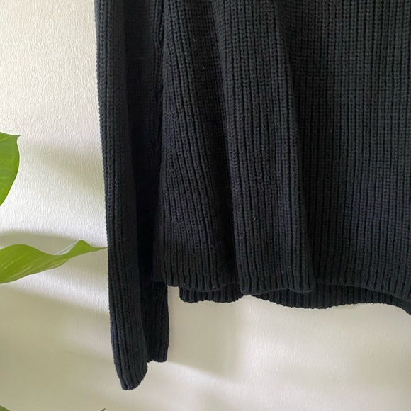 Quince Black 100% Organic Cotton Fisherman Crew Pullover Knit Sweater size M - Picture 10 of 12